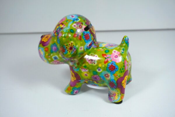 Pomme Pidou Spardose Petite Hund Doggy Green Flower