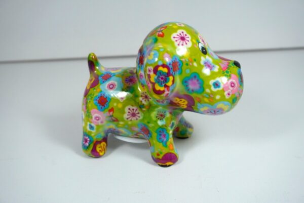 Pomme Pidou Spardose Petite Hund Doggy Green Flower