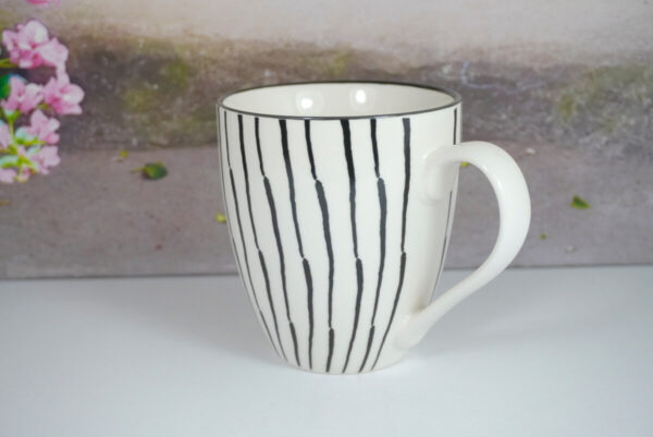 Wurm Henkelbecher Tasse Pott XL Black Stripes
