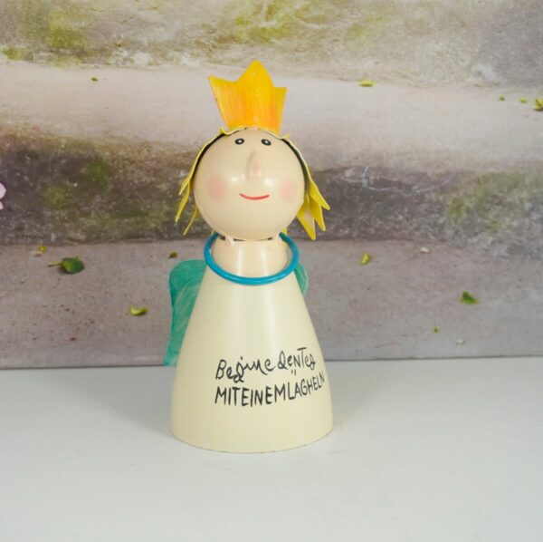 Deko Figur Blechpuppe Petit König Beginne den Tag mit einem Lächeln