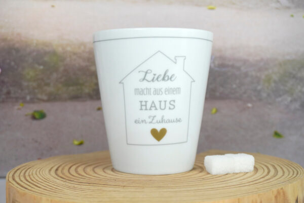 Krasilnikoff Kaffeebecher Mug Liebe macht aus einem Haus ein Zuhause