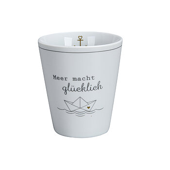 Krasilnikoff Kaffeebecher Sprüche Tasse Mug Cup Meer macht glücklich
