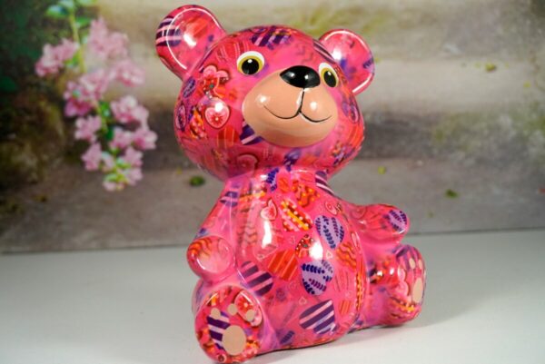 Pomme Pidou Spardose Money Bank Teddy Toto Pink Herzchen