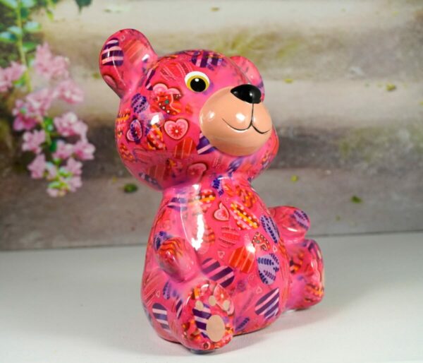 Pomme Pidou Spardose Money Bank Teddy Toto Pink Herzchen