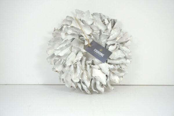 Couronne Palmkranz Naturkranz Palm Petal Wreath getrocknet White 25cm ∅