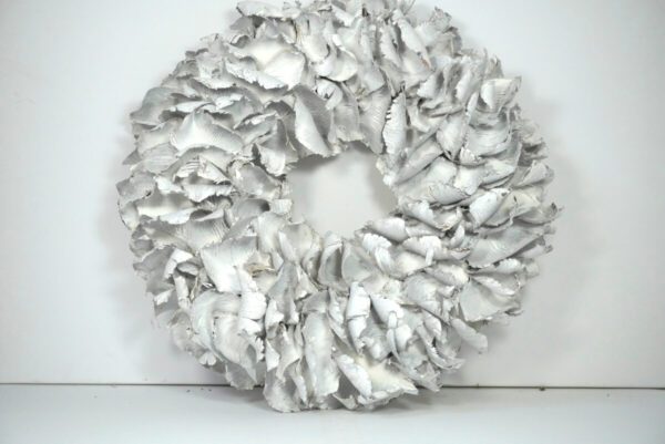 Couronne Palmkranz Naturkranz Palm Petal Wreath getrocknet White 40cm ∅