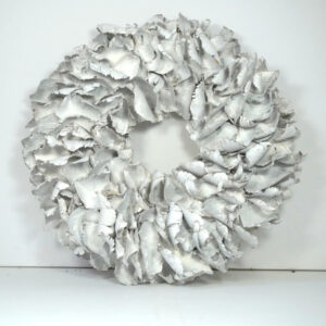 Couronne Palmkranz Naturkranz Palm Petal Wreath getrocknet White 40cm ∅
