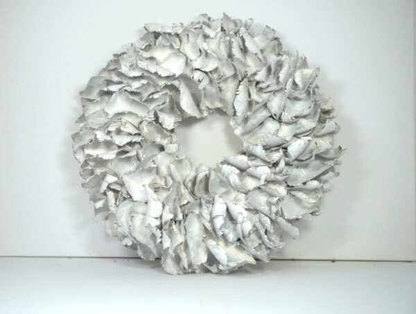 Couronne Palmkranz Naturkranz Palm Petal Wreath getrocknet White 40cm ∅