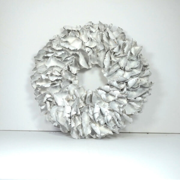 Couronne Palmkranz Naturkranz Palm Petal Wreath getrocknet White 40cm ∅