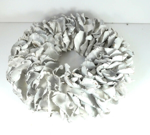 Couronne Palmkranz Naturkranz Palm Petal Wreath getrocknet White 40cm ∅