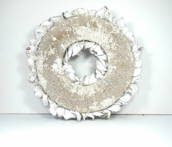 Couronne Palmkranz Naturkranz Palm Petal Wreath getrocknet White 40cm ∅