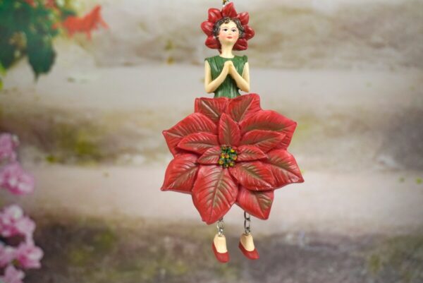Deko Figur Blumenmädchen Weihnachtssternmädchen zum Hängen