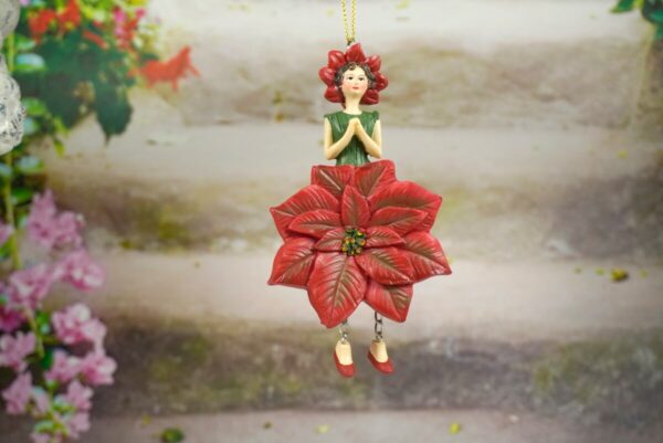 Deko Figur Blumenmädchen Weihnachtssternmädchen zum Hängen