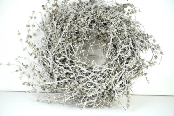 Dekokranz Naturkranz Tischkranz Bonsai Leinenkraut getrocknet Stone White 30∅