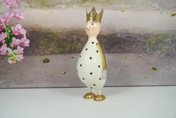 Pape Deko Figur Blechpuppe Kleiner König Silber Gold Beige