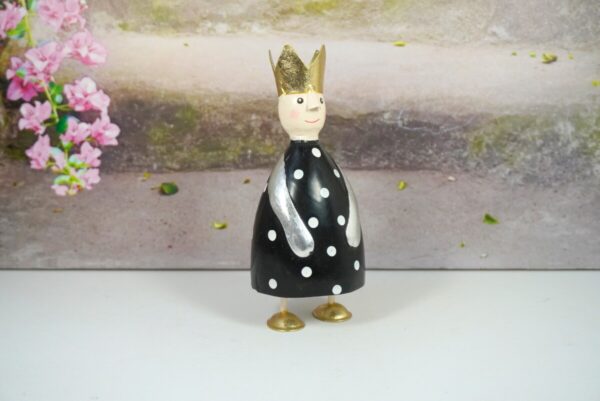 Pape Deko Figur Blechpuppe Kleiner König Silber Gold Black