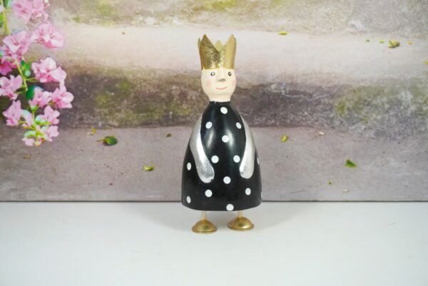 Pape Deko Figur Blechpuppe Kleiner König Silber Gold Black