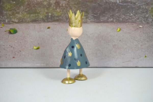 Pape Deko Figur Blechpuppe Petit König Gold Grün Krönchen