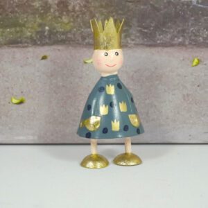 Pape Deko Figur Blechpuppe Petit König Gold Grün Krönchen