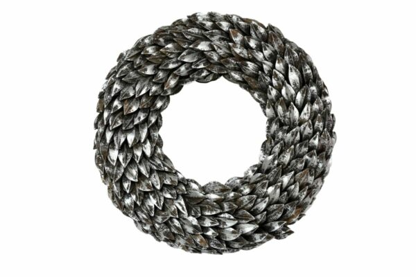 Dekokranz Naturkranz Tischkranz Aride Trocken Silber Schwarz 31cm ∅