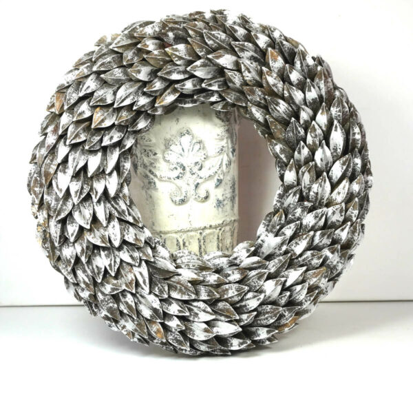 Dekokranz Naturkranz Tischkranz Aride Trocken Silber Schwarz 31cm ∅