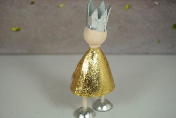 Pape Deko Figur Blechpuppe Litte King Silber Gold