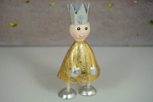 Pape Deko Figur Blechpuppe Litte King Silber Gold