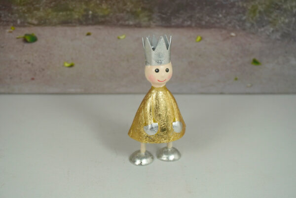 Pape Deko Figur Blechpuppe Litte King Silber Gold