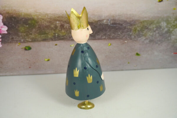 Pape Deko Figur Blechpuppe Petit König Gold Grün Krönchen 17cm
