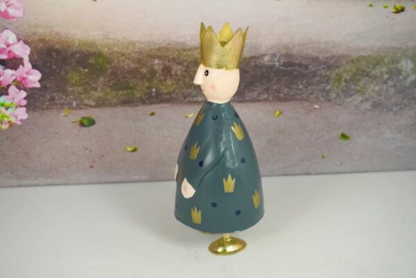 Pape Deko Figur Blechpuppe Petit König Gold Grau Krönchen 17cmm