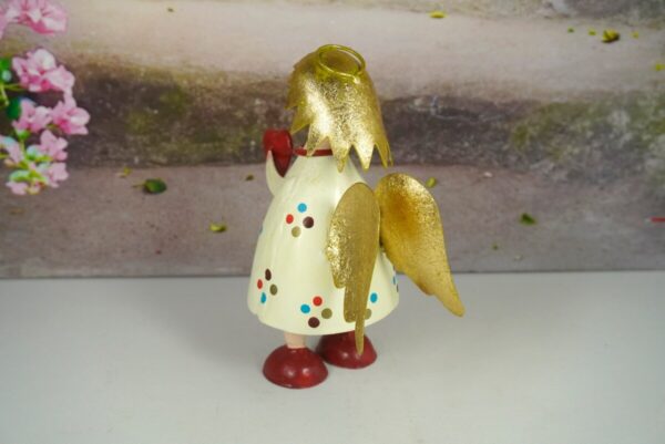 Pape Deko Figur Blechpuppe Schutzengel Lena mit Herz Beige 17cm