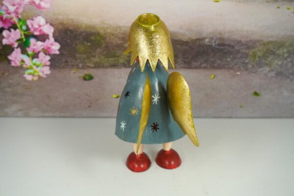 Pape Deko Figur Blechpuppe Schutzengel Lena mit Herz grün 17cm