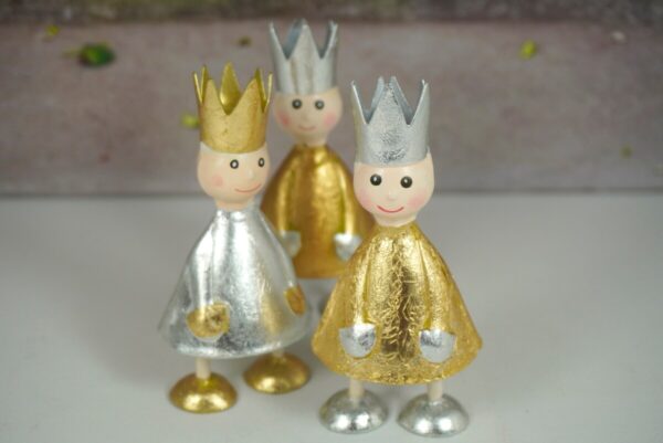 Pape Deko Figuren Blechpuppen Litte King Silber Gold