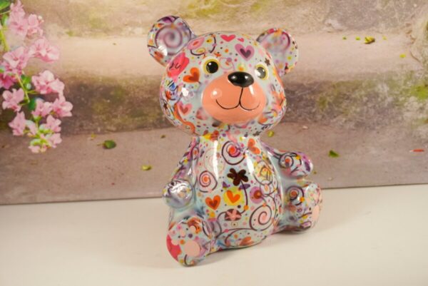 Pomme Pidou Spardose Money Bank Teddy Toto Bleu Herzchen