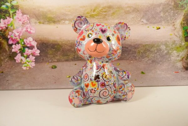 Pomme Pidou Spardose Money Bank Teddy Toto Bleu Herzchen