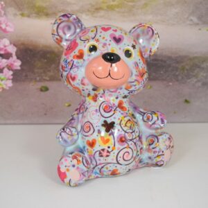 Pomme Pidou Spardose Money Bank Teddy Toto Bleu Herzchen