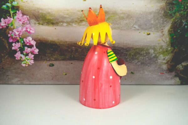 Deko Figur Dekoration Blechpuppe Little König Rosa mit Herz Rot