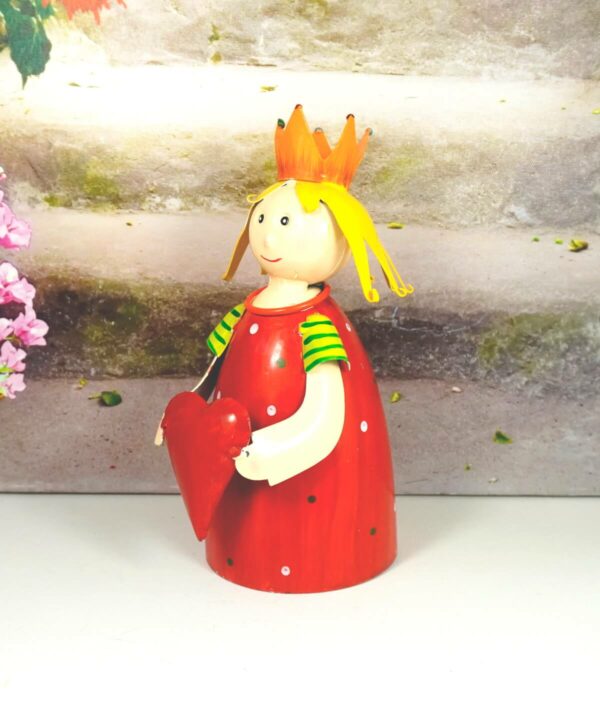 Deko Figur Dekoration Blechpuppe Little König mit Herz Rot