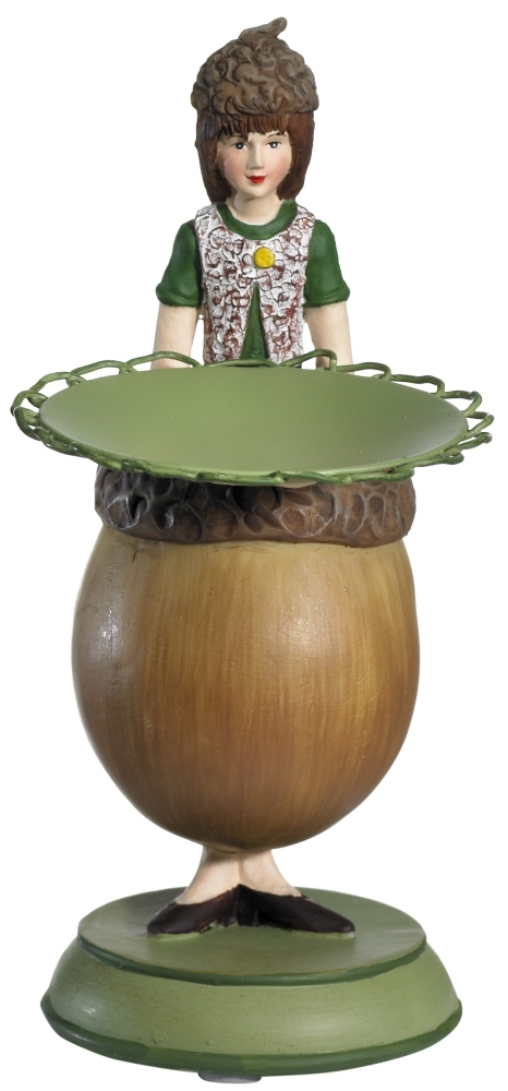 Dekofigur Teelichthalter Blumenmädchen Eichelmädchen