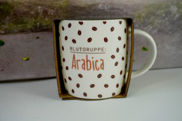Grafik Werkstatt Henkelbecher Blutgruppe Arabica