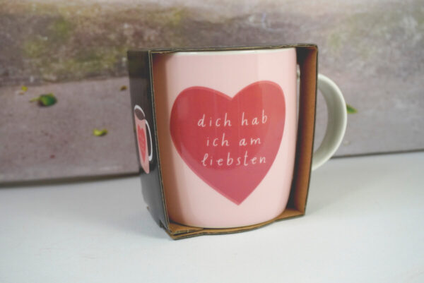 Grafik Werkstatt Kaffeebecher Henkelbecher dich hab ich am liebsten