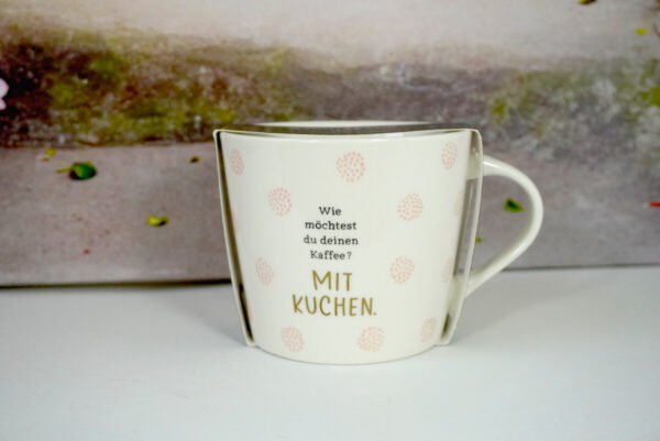 Grafik Werkstatt Kaffeebecher Wie möchtest du deinen Kaffee MIT KUCHEN