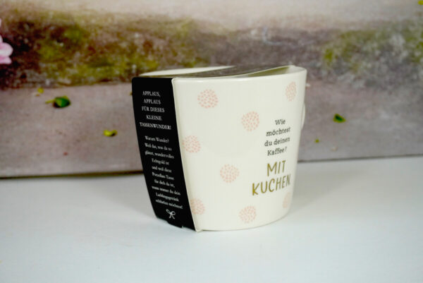 Grafik Werkstatt Kaffeebecher Wie möchtest du deinen Kaffee MIT KUCHEN