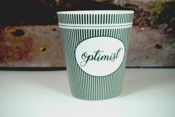 Krasilnikoff Kaffeebecher Sprüche Tasse Mug Cup Optimist