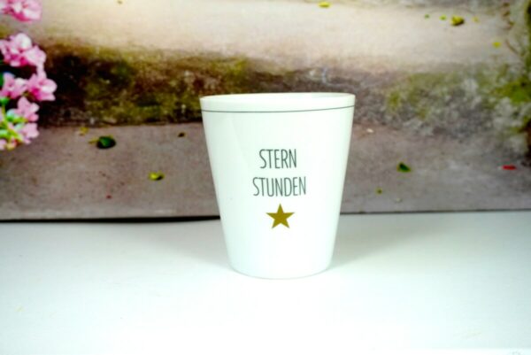 Krasilnikoff Kaffeebecher Sprüche Tasse Mug Cup Stern Stunden