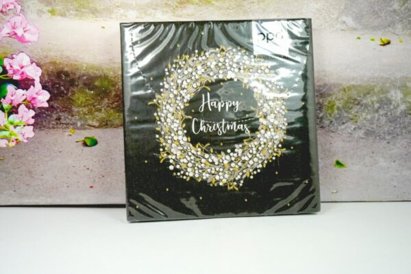 PPD Servietten Always Creative Happy Christmas White Wreath