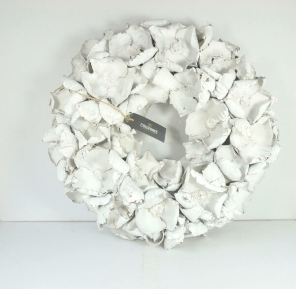 Couronne Palmkranz Naturkranz Palm Cup Wreath getrocknet White 45cm ∅