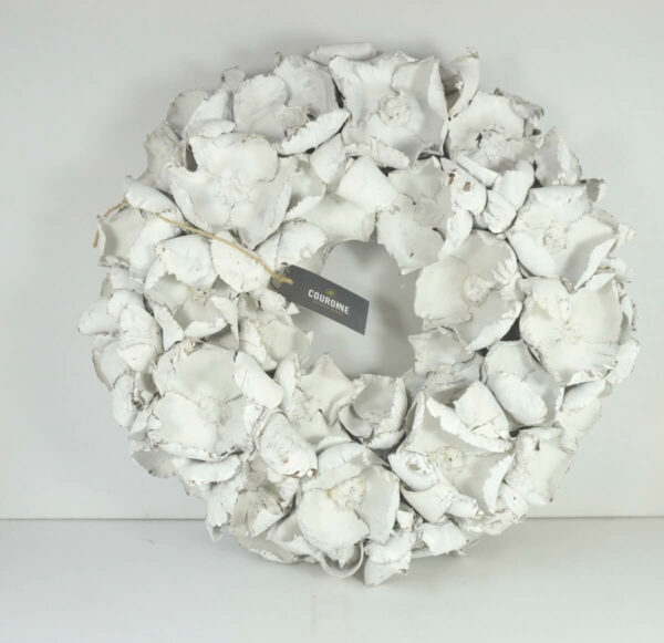 Couronne Palmkranz Naturkranz Palm Cup Wreath getrocknet White 45cm ∅