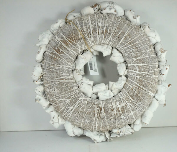 Couronne Palmkranz Naturkranz Palm Cup Wreath getrocknet White 45cm ∅