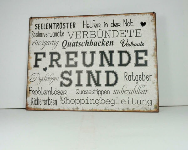 Deko Blechschild Wanddeko Freunde Sind Ratgeber Problemlöser